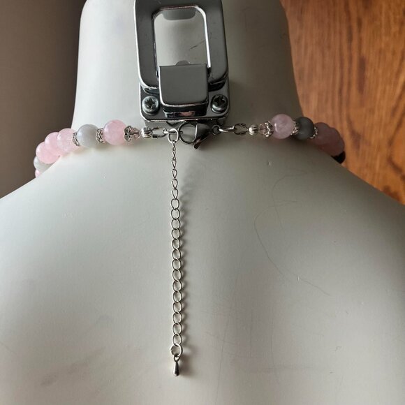 Stunning Genuine Rose Quartz Teardrop Pendant Necklace 20 ins NEW Adjustable - Picture 5 of 16